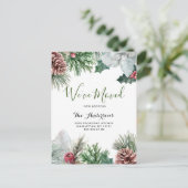 Ankündigung zur Weihnachtsfeier im Wasserfarben Postkarte (Stehend Vorderseite)