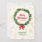 Ankündigung zur Weihnachtsfeier in Rot und Grün (Vorderseite)