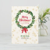 Ankündigung zur Weihnachtsfeier in Rot und Grün (Stehend Vorderseite)