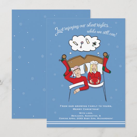 Ankündigung zur Weihnachtskarte A6 - Blonde (Vorne/Hinten)