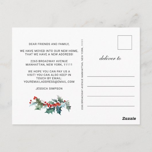 Ankündigung zur Weihnachtswende im Winter Postkarte (Rückseite)