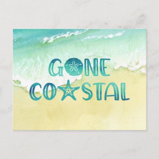 Ankündigung zur Wellenbewegung an der Küste (Vorderseite)