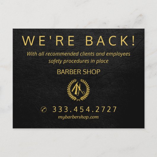 Ankündigung zur Wiedereröffnung des Frischsalons C Postkarte (Vorderseite)