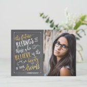 Ankündigungen der modernen Typografie-Foto-Graduie (Stehend Vorderseite)