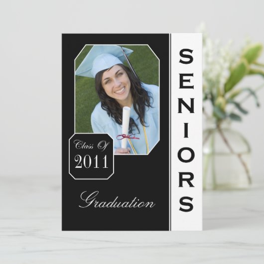 Ankündigungen für benutzerdefinierte schwarze Foto (Stehend Vorderseite)