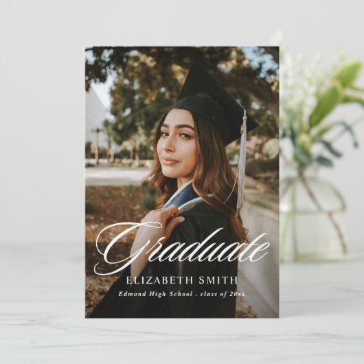 Ankündigungen für Minimalistische 2 Fotos Graduier (Stehend Vorderseite)