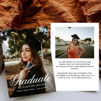 Ankündigungen für Minimalistische 2 Fotos Graduier