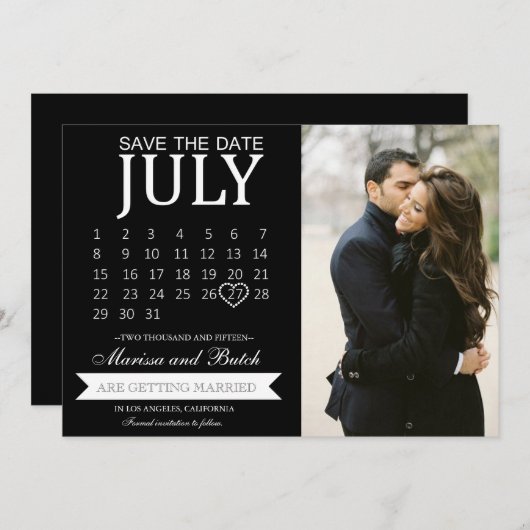 Ankündigungen Save the Date von Terminen | Hochzei (Vorne/Hinten)