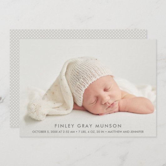 Ankündigungen von einfachen Baby-Foto (Vorne/Hinten)