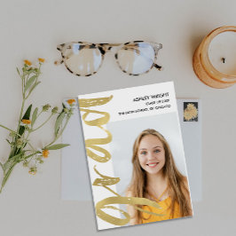 Ankündigungen von Gold Foil Script Grad Overlay Fo