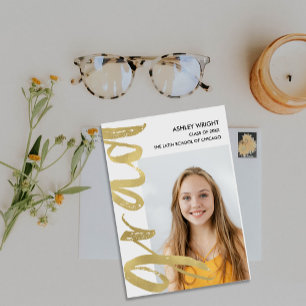 Ankündigungen von Gold Foil Script Grad Overlay Fo