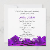 Ankündigungen von Mädchen Lila Zebra-Graduierung (Rückseite)