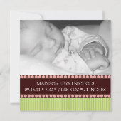 Ankündigungen von Monogram Baby Foto (Rückseite)