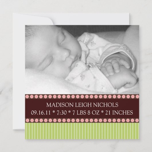 Ankündigungen von Monogram Baby Foto (Rückseite)