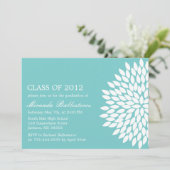 Ankündigungen zu Blue Blume Design Graduation (Stehend Vorderseite)