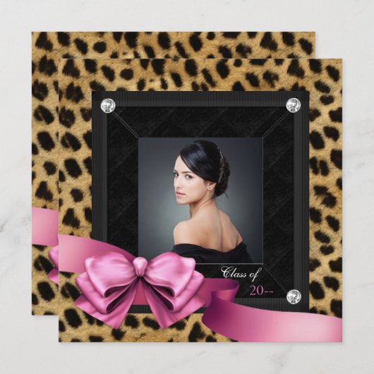 Ankündigungen zur Abstufung von rosa Leopard-Fotos (Vorne/Hinten)