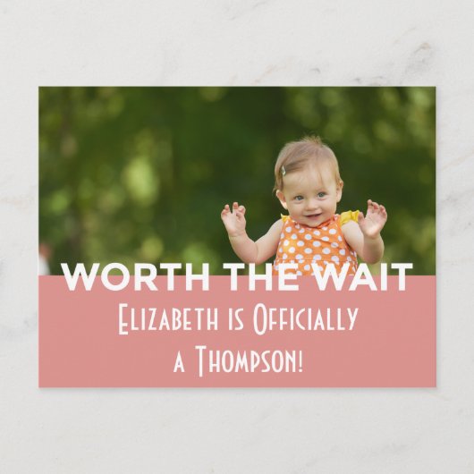 Ankündigungen zur Adoption von rosa-hellen Streife (Vorderseite)