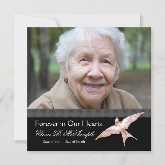 Ankündigungen zur Beerdigung von Foto-Frauen in Ro (Vorderseite)