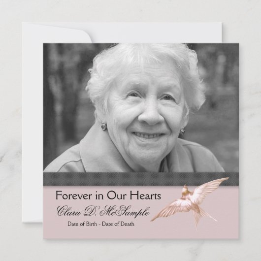 Ankündigungen zur Beerdigung von Foto-Frauen in Ro (Vorderseite)