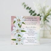 Ankündigungen zur Beerdigung von White Lily (Stehend Vorderseite)