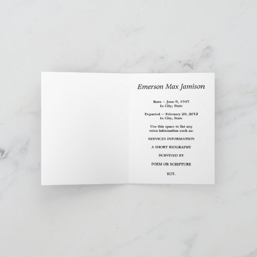 Ankündigungen zur Erholung in Friedensbeerdigung (Innenseite)