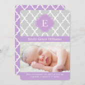 Ankündigungen zur Geburt von Lavender Quatrefolie  (Vorne/Hinten)