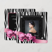 Ankündigungen zur Graduierung von Pink Zebra-Fotos (Vorne/Hinten)