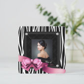 Ankündigungen zur Graduierung von Pink Zebra-Fotos (Stehend Vorderseite)