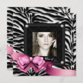 Ankündigungen zur Graduierung von Pink Zebra-Fotos (Vorne/Hinten)