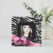 Ankündigungen zur Graduierung von Pink Zebra-Fotos (Stehend Vorderseite)