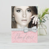 Ankündigungen zur Graduierung von rosa Damaskus-Fo (Stehend Vorderseite)