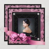 Ankündigungen zur Graduierung von rosa und schwarz (Vorne/Hinten)