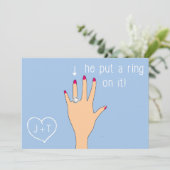 Ankündigungen zur niedlichen modernen Verlobung (Stehend Vorderseite)