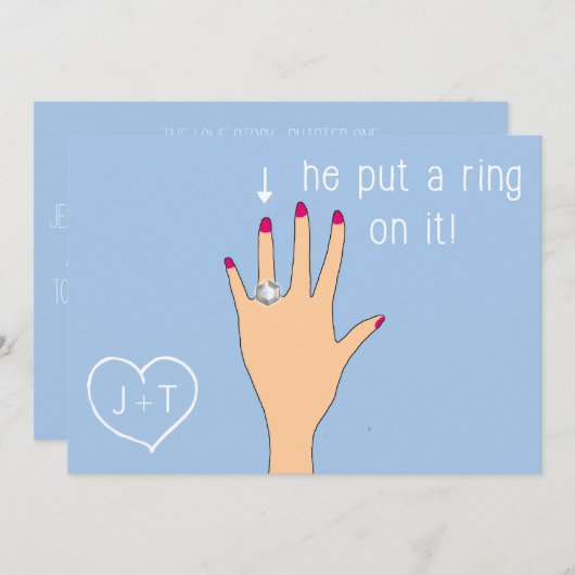 Ankündigungen zur niedlichen modernen Verlobung (Vorne/Hinten)