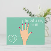 Ankündigungen zur niedlichen modernen Verlobung (Stehend Vorderseite)