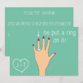 Ankündigungen zur niedlichen modernen Verlobung (Vorne/Hinten)