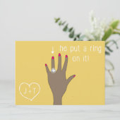 Ankündigungen zur niedlichen modernen Verlobung (Stehend Vorderseite)