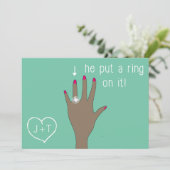 Ankündigungen zur niedlichen modernen Verlobung (Stehend Vorderseite)