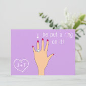 Ankündigungen zur niedlichen modernen Verlobung (Stehend Vorderseite)