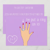 Ankündigungen zur niedlichen modernen Verlobung (Vorne/Hinten)