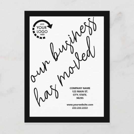 Ankündigungsadresse für benutzerdefinierte Logokom Postkarte (Vorderseite)