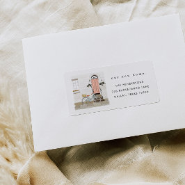 Ankündigungsadresse für die rosa Türbewegung Adressaufkleber