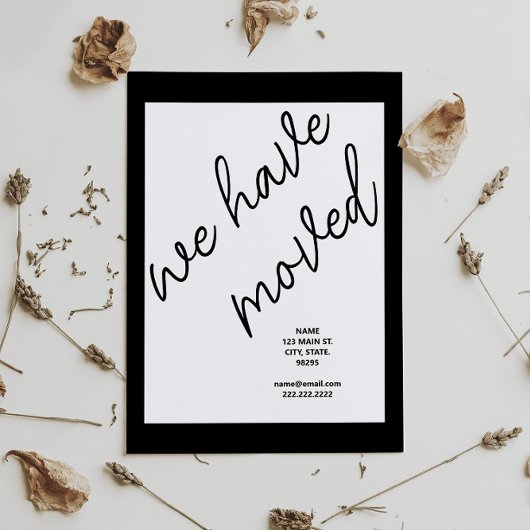 Ankündigungsadresse für die Schwarze Moderne Skrip Postkarte