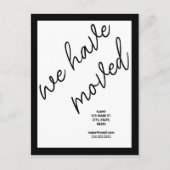 Ankündigungsadresse für die Schwarze Moderne Skrip Postkarte (Vorderseite)