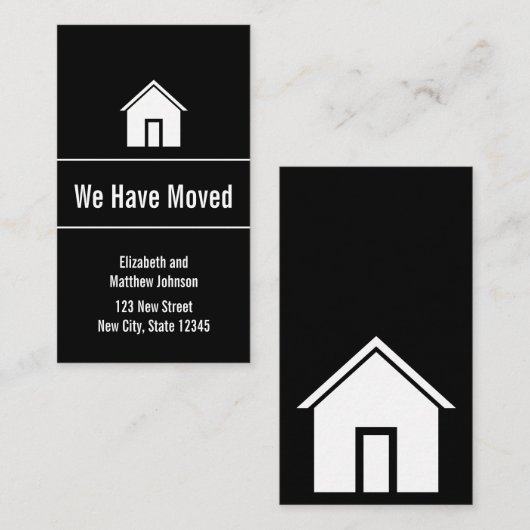 Ankündigungsadresse für Schwarz-Weiß-Bewegung einf Begleitkarte (Vorne/Hinten)