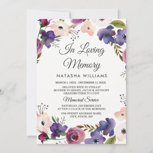 Ankündigungsdienst für Blumenkreide Einladung (Vorderseite)