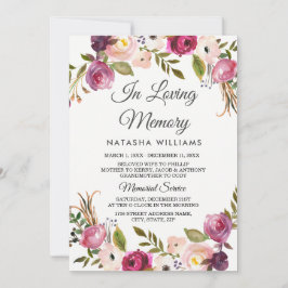 Ankündigungsdienst für botanische florale Erinneru Einladung