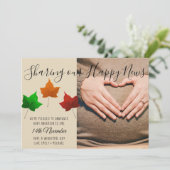 Ankündigungskarte für Baby Due Herbst FOTO Ankündigung (Stehend Vorderseite)