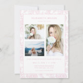 Ankündigungskarte für das Rosa Foto Abschluss (Rückseite)