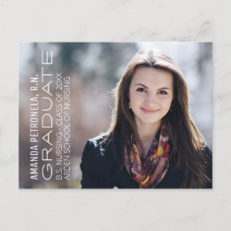 Ankündigungskarte für den Abschluss des Fotos im K Ankündigungspostkarte